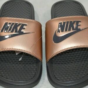 Nike Benassi JDI Red Bronze/Grey Women's Slides Sandals